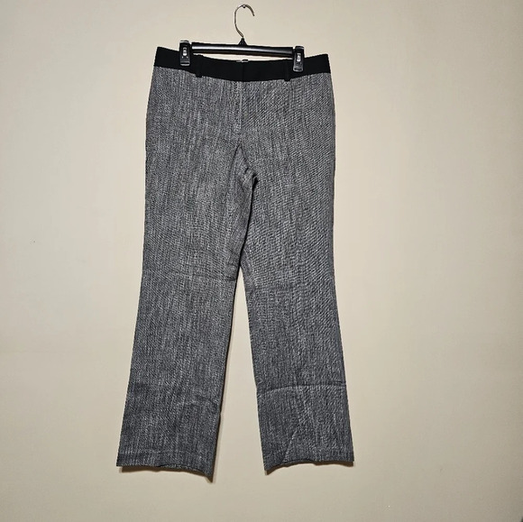 Ann Taylor Loft Julie Dress Pants Women's Size 8 Gray Black Wide Leg Mid Rise - Picture 1 of 6